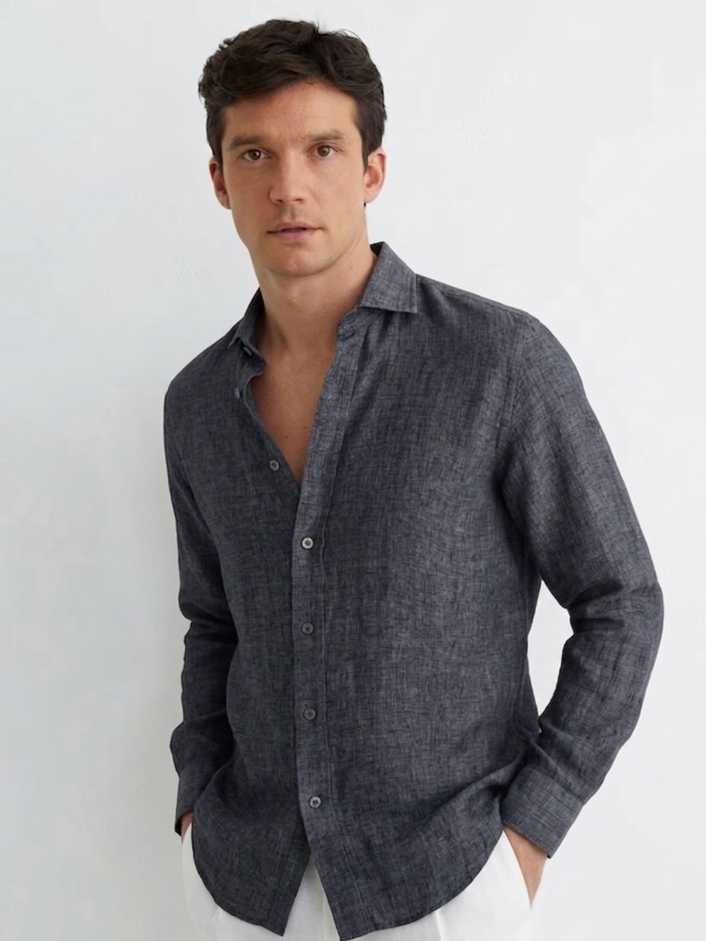 Saks fifth avenue Linen casual button down Shirt